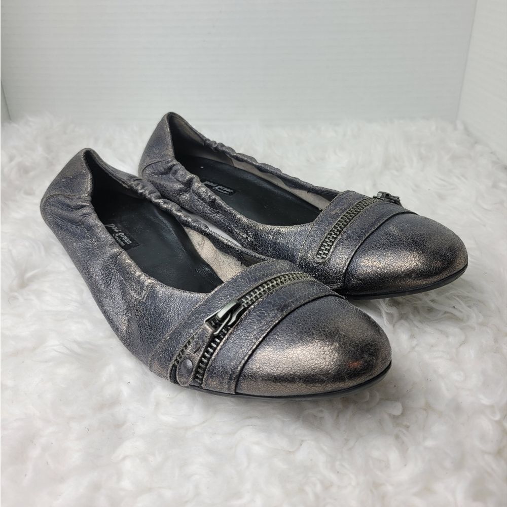 Paul Green Townsend Womens Ballet Flat Size 10 Ballerina Black Metallic